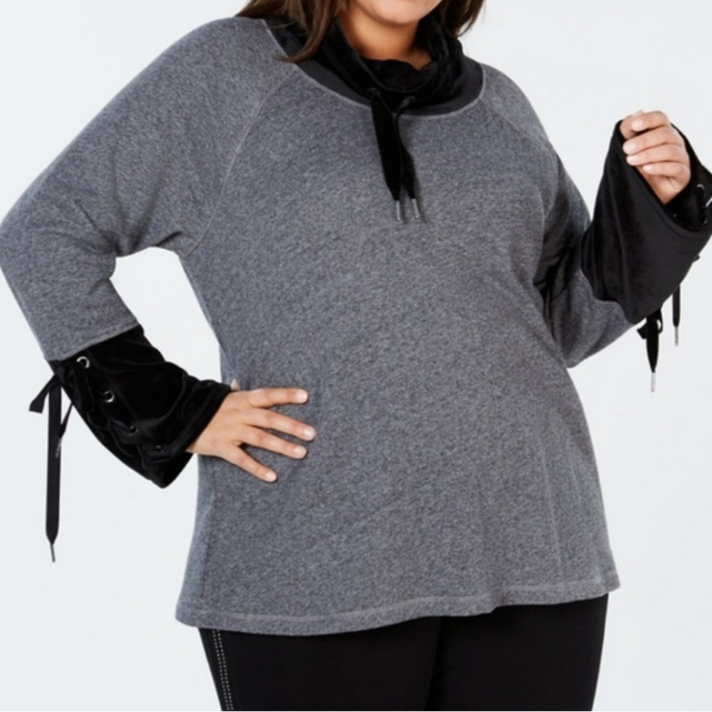 CK Performance Cowl Neck Bell Sleeve Top